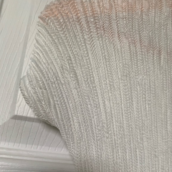 Holt Renfrew High Neck Stretchy SZ L White Top (Vintage) - Picture 4 of 5